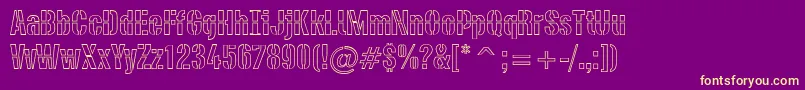 PfdieselOutline Font – Yellow Fonts on Purple Background