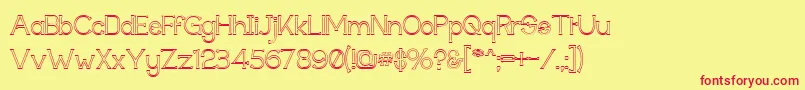 Techiogm Font – Red Fonts on Yellow Background