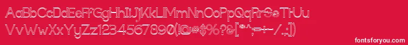 フォントTechiogm – 赤い背景に白い文字