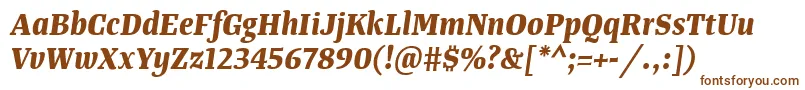 Шрифт TangerserifnarrowBolditalic – коричневые шрифты на белом фоне