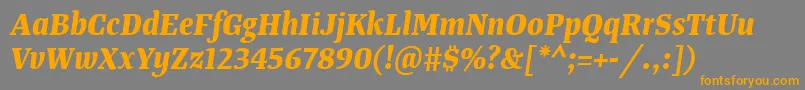 TangerserifnarrowBolditalic Font – Orange Fonts on Gray Background