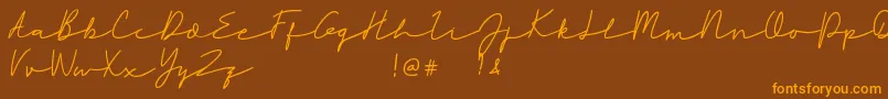 Rahayu Font – Orange Fonts on Brown Background