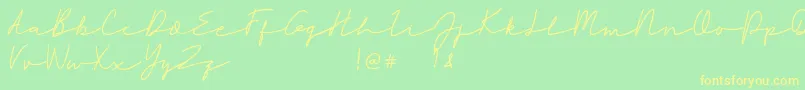 Rahayu Font – Yellow Fonts on Green Background