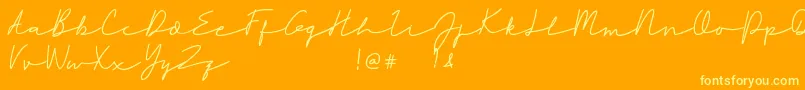 Rahayu Font – Yellow Fonts on Orange Background