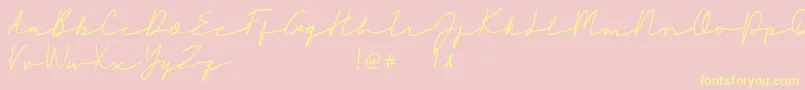 Rahayu Font – Yellow Fonts on Pink Background