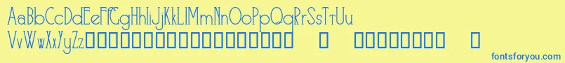 Skyliner Font – Blue Fonts on Yellow Background