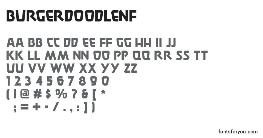 Burgerdoodlenf (63998)-fontti – aakkoset, numerot, erikoismerkit
