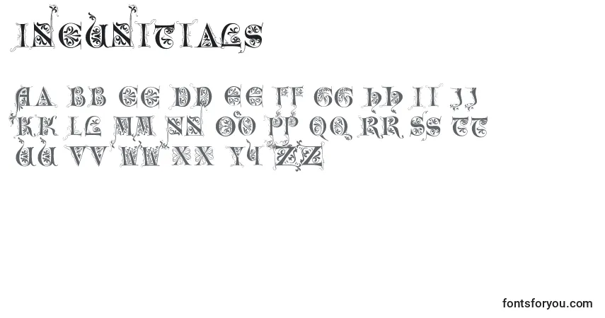 Czcionka Incunitials – alfabet, cyfry, specjalne znaki