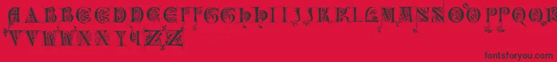 Incunitials Font – Black Fonts on Red Background