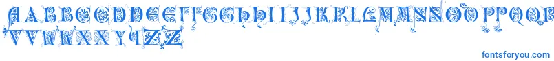 Incunitials Font – Blue Fonts on White Background