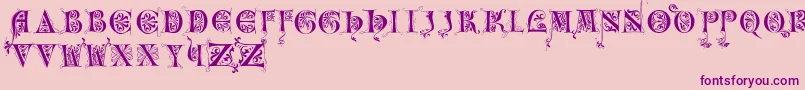 Fonte Incunitials – fontes roxas em um fundo rosa