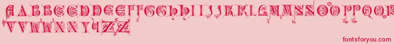 Incunitials Font – Red Fonts on Pink Background