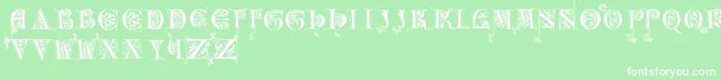 Incunitials Font – White Fonts on Green Background