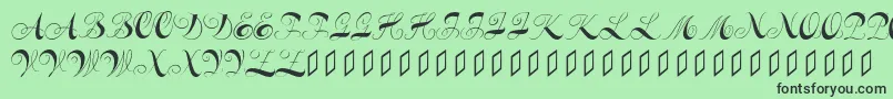 Шрифт Constanzeinitials – чёрные шрифты на зелёном фоне