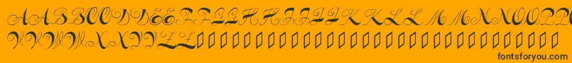 Шрифт Constanzeinitials – чёрные шрифты на оранжевом фоне