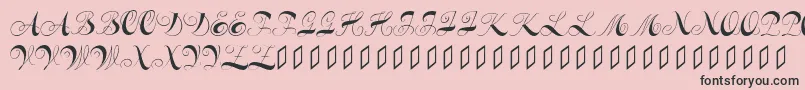フォントConstanzeinitials – ピンクの背景に黒い文字