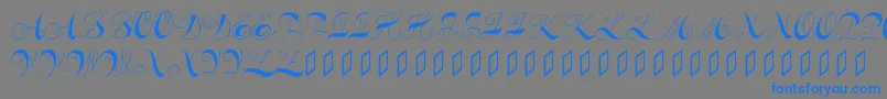 フォントConstanzeinitials – 灰色の背景に青い文字