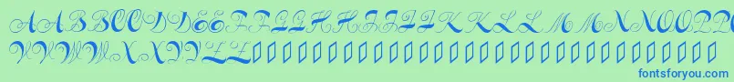 Constanzeinitials-fontti – siniset fontit vihreällä taustalla