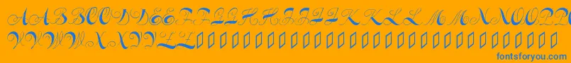 フォントConstanzeinitials – オレンジの背景に青い文字