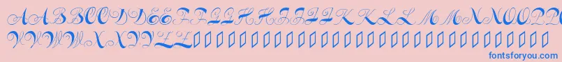 Czcionka Constanzeinitials – niebieskie czcionki na różowym tle