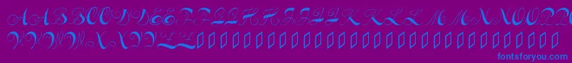 フォントConstanzeinitials – 紫色の背景に青い文字