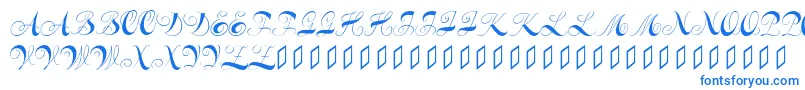 フォントConstanzeinitials – 白い背景に青い文字