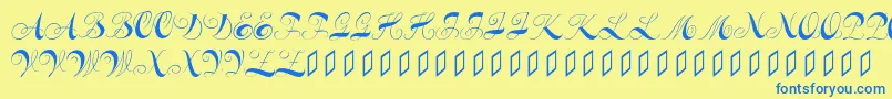 Шрифт Constanzeinitials – синие шрифты на жёлтом фоне