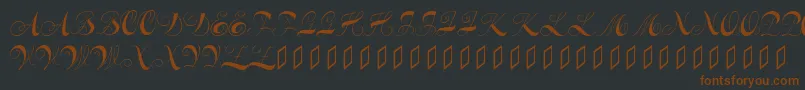 Constanzeinitials-fontti – ruskeat fontit mustalla taustalla
