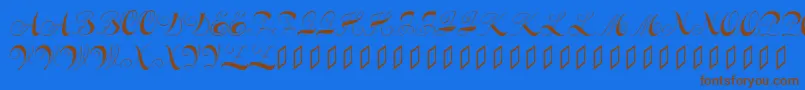 Шрифт Constanzeinitials – коричневые шрифты на синем фоне
