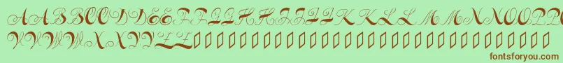 Constanzeinitials-fontti – ruskeat fontit vihreällä taustalla