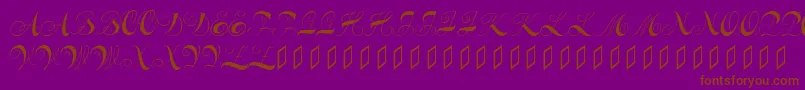 フォントConstanzeinitials – 紫色の背景に茶色のフォント