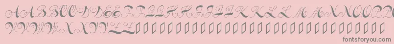 Constanzeinitials-fontti – harmaat kirjasimet vaaleanpunaisella taustalla
