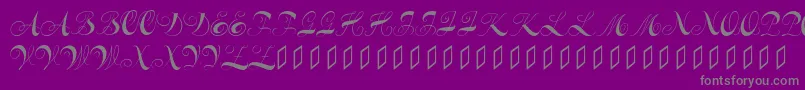 フォントConstanzeinitials – 紫の背景に灰色の文字