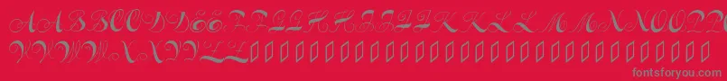 Constanzeinitials Font – Gray Fonts on Red Background