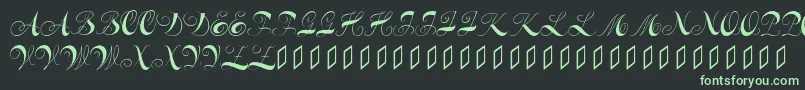 Constanzeinitials-fontti – vihreät fontit mustalla taustalla