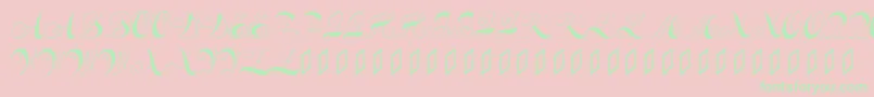 フォントConstanzeinitials – ピンクの背景に緑の文字