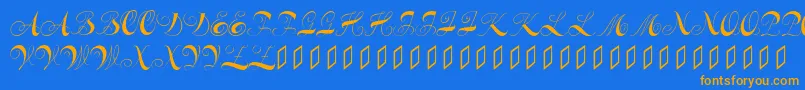 Шрифт Constanzeinitials – оранжевые шрифты на синем фоне