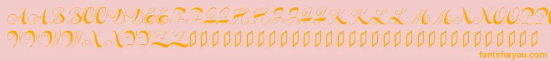 Constanzeinitials Font – Orange Fonts on Pink Background