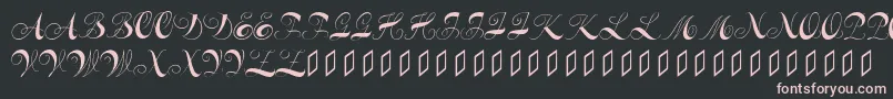 Constanzeinitials-fontti – vaaleanpunaiset fontit mustalla taustalla