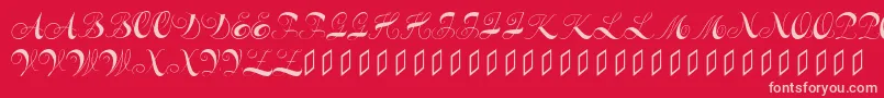 フォントConstanzeinitials – 赤い背景にピンクのフォント