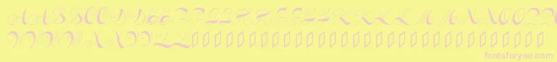 Constanzeinitials Font – Pink Fonts on Yellow Background