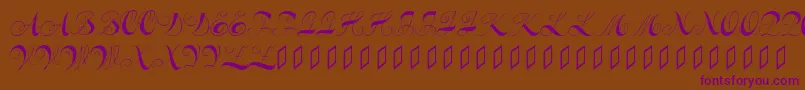 Constanzeinitials-Schriftart – Violette Schriften auf braunem Hintergrund