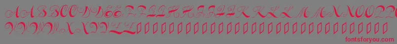 Шрифт Constanzeinitials – красные шрифты на сером фоне