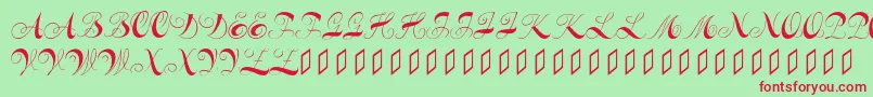 Шрифт Constanzeinitials – красные шрифты на зелёном фоне