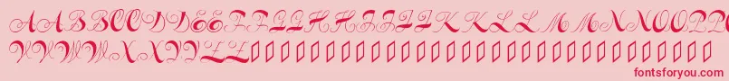フォントConstanzeinitials – ピンクの背景に赤い文字