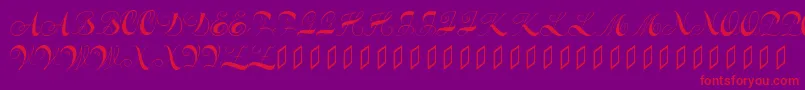 Constanzeinitials-fontti – punaiset fontit violetilla taustalla
