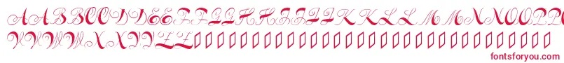 Constanzeinitials-fontti – punaiset fontit valkoisella taustalla