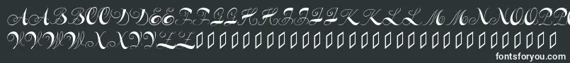 Constanzeinitials-fontti – valkoiset fontit mustalla taustalla