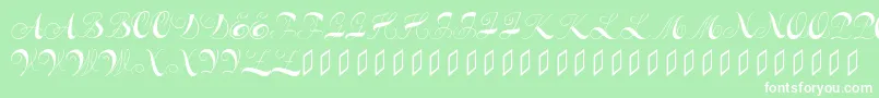 Constanzeinitials-fontti – valkoiset fontit vihreällä taustalla