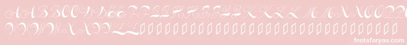 Constanzeinitials-fontti – valkoiset fontit vaaleanpunaisella taustalla